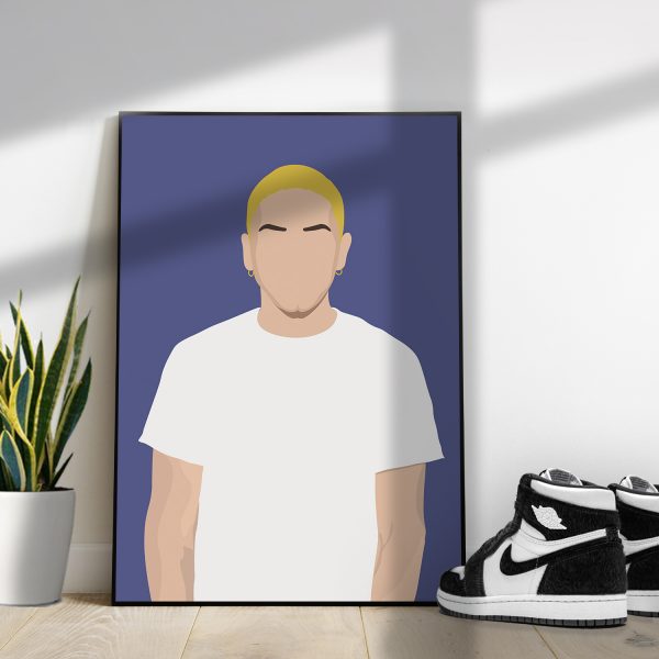 Poster encadré affiche murale Eminem rap us illustration by fabuleux
