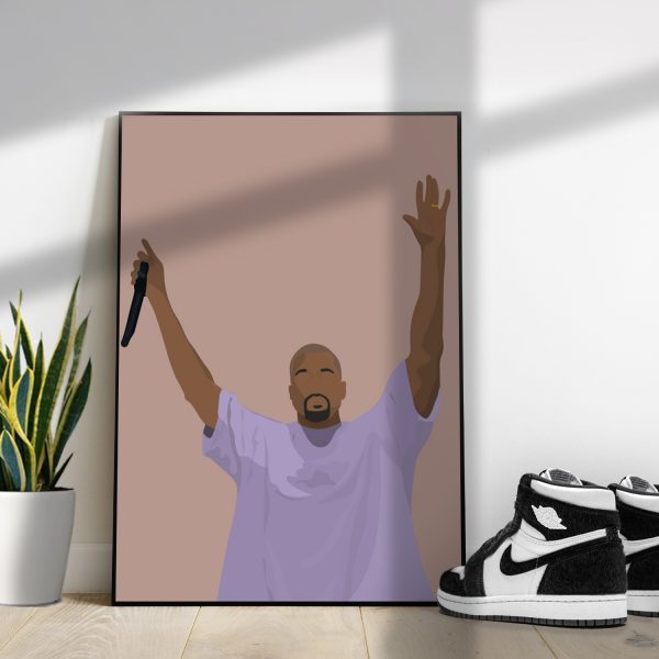 Affiche murale Kanye West poster encadré dessin by fabuleux