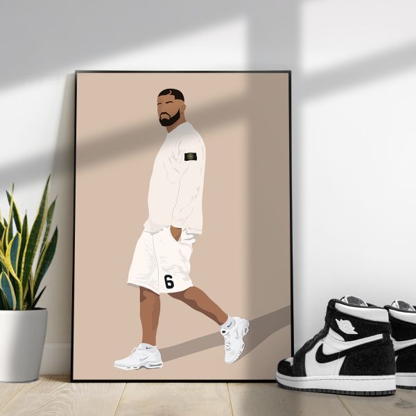 Poster encadré Drake rappeur américain illustration artwork